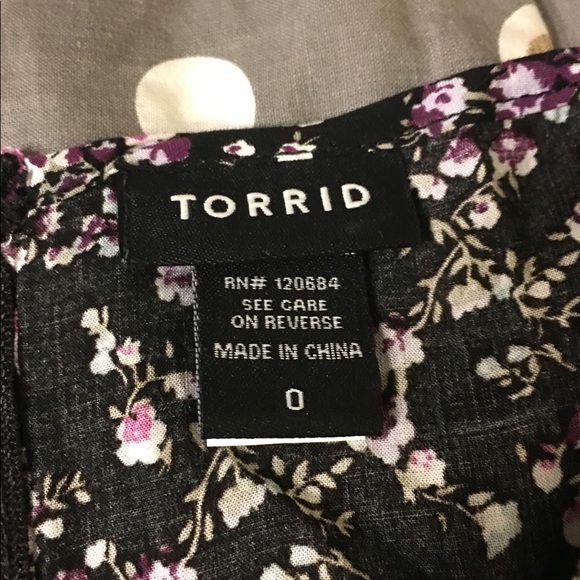 Torrid Floral Challis Tunic Top Size 0 - Picture 6 of 6